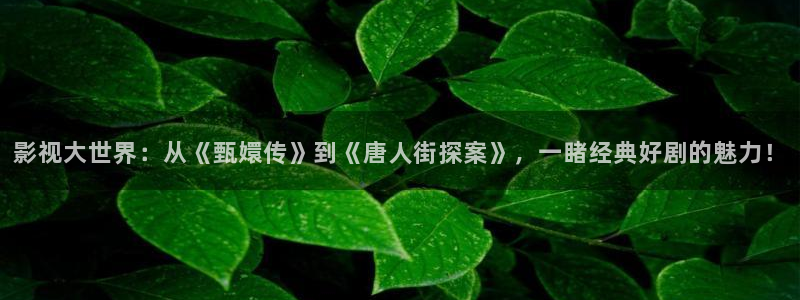 泡泡电影：影视大世界：从《甄嬛传》到《唐人街探案》，一睹经典好剧的魅力！